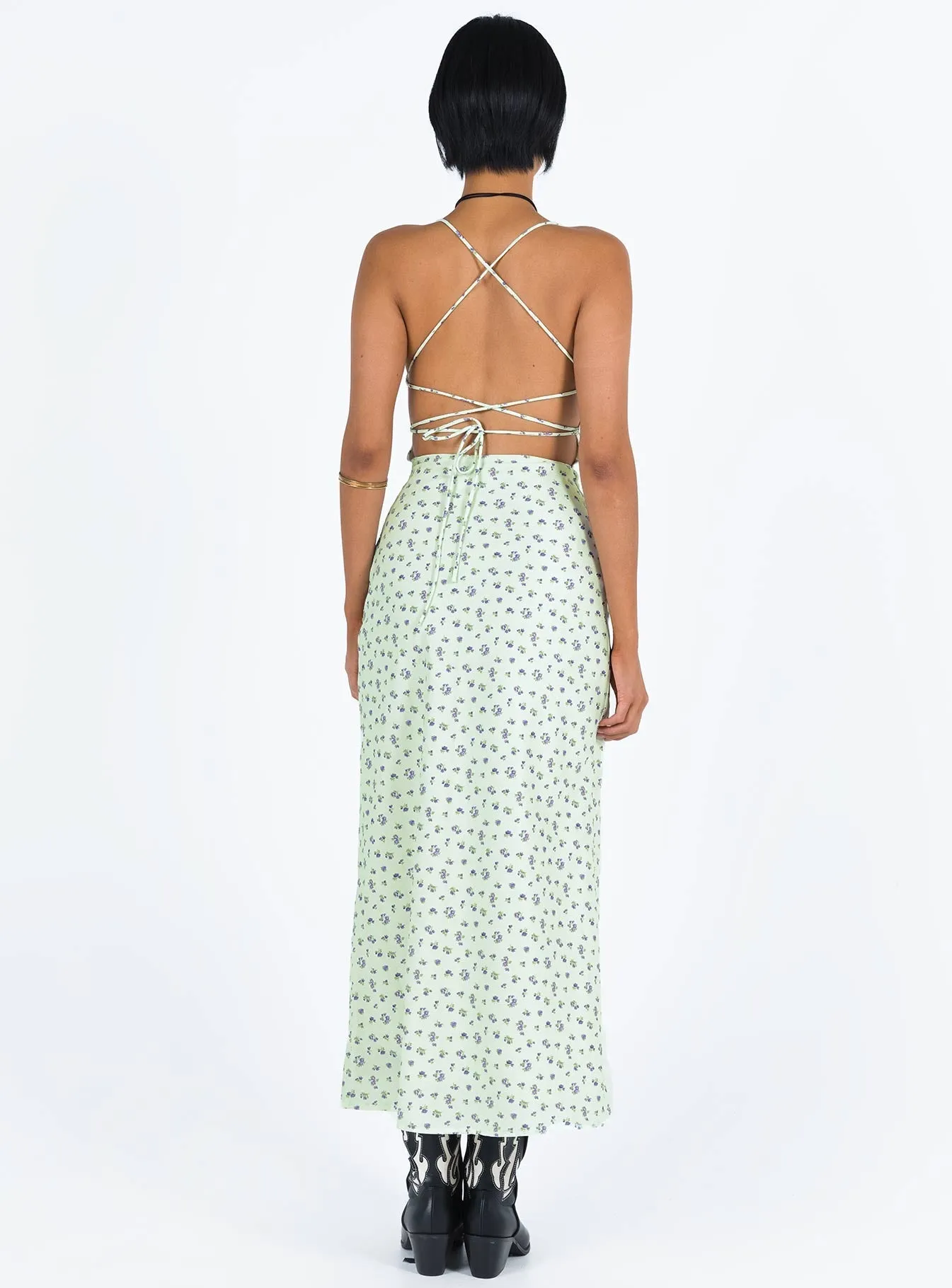 Tear-resistant Luxe Fabric Malabar Maxi Dress Mint / Floral
