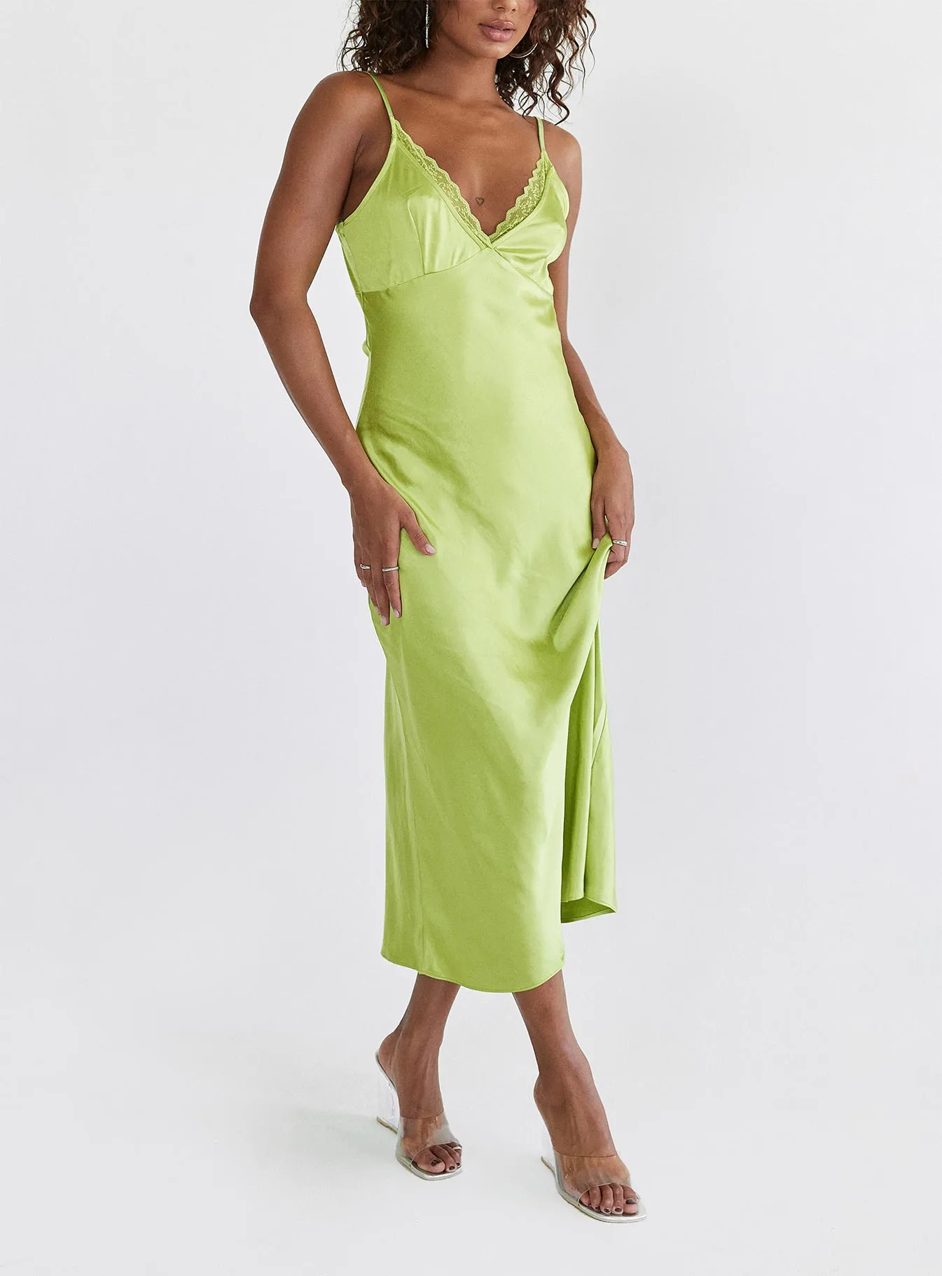 Trudence Midi Dress Green Tassel-Detail Perfect Fit Wear