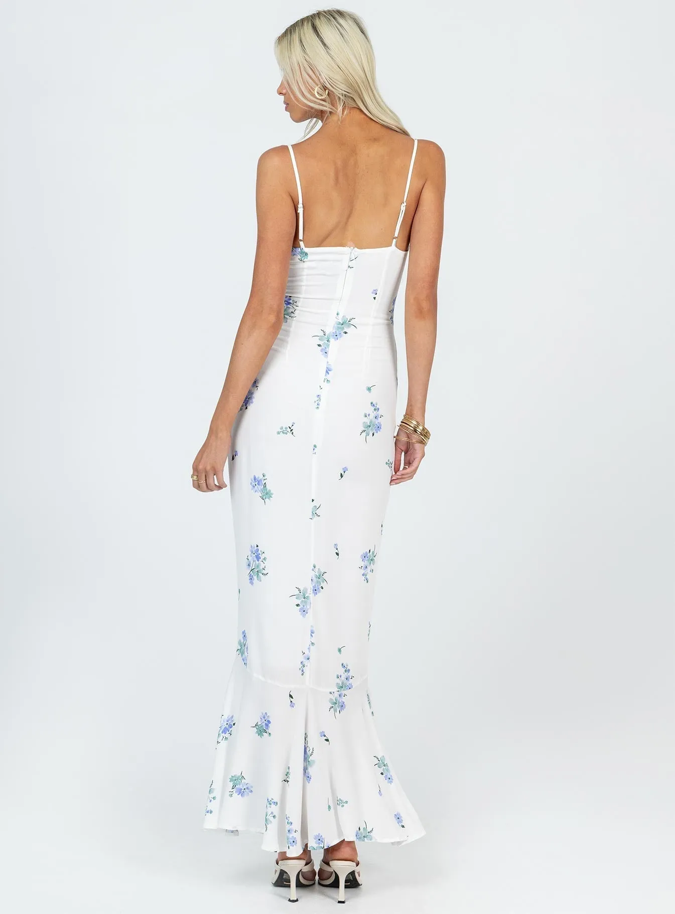 Mood Booster Clean Edge Sing Along Maxi Dress White / Blue Tall