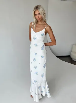 Best-Seller Sing Along Maxi Dress White / Blue Tall