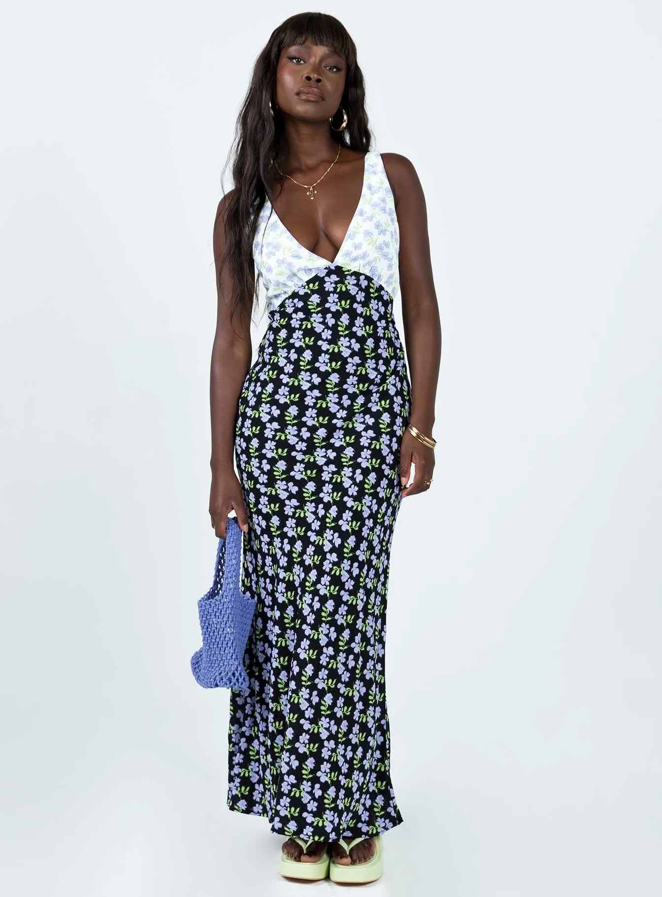 Nellie Maxi Dress Blue / Multi Muted Tones Modern Fit