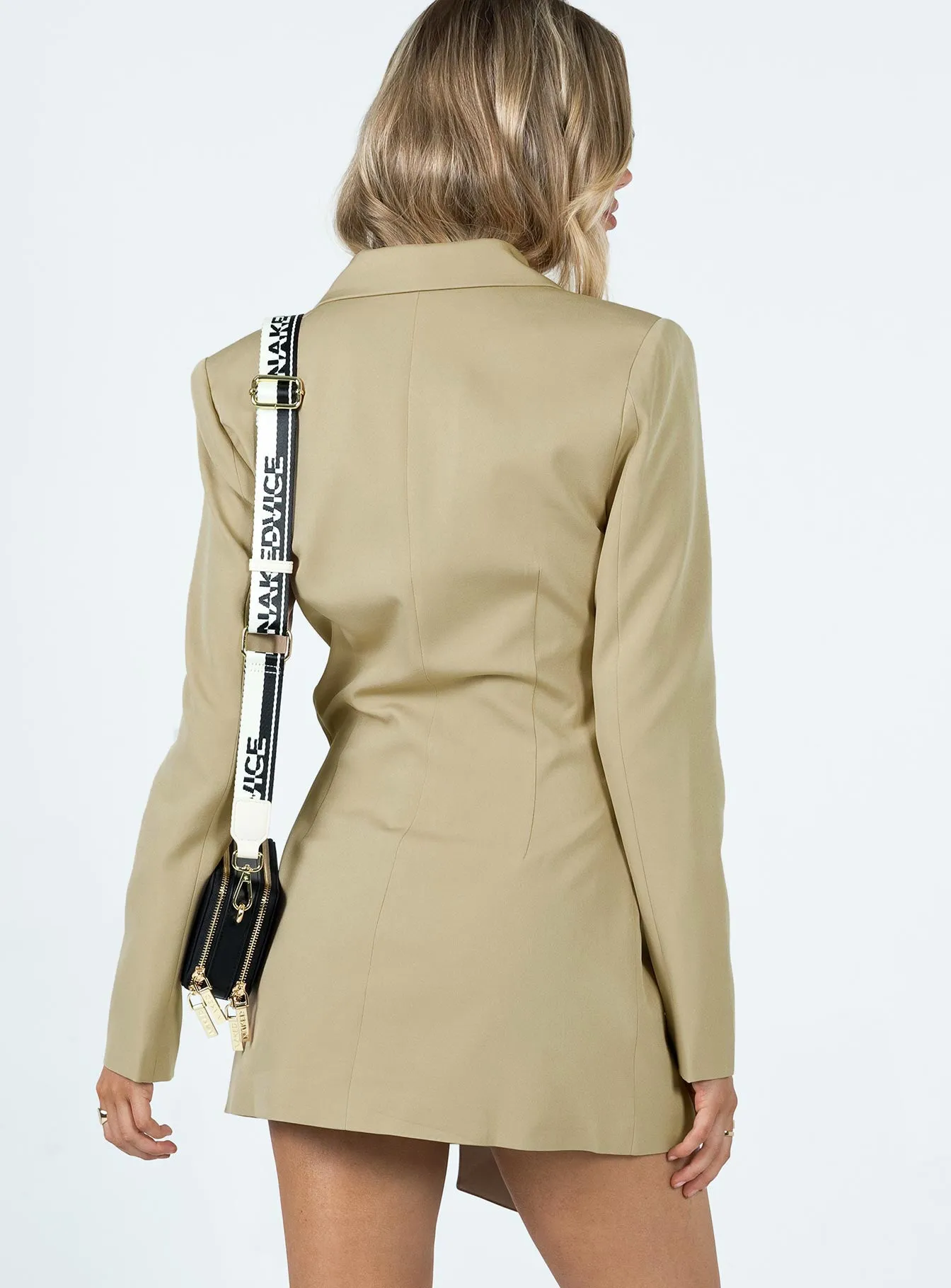 LA Confidential Mini Dress Camel High Waist