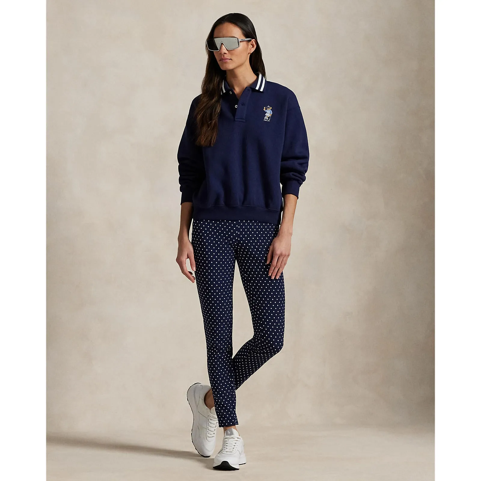 RLX Ralph Lauren Women's Eagle Stretch Twill Golf Pants - Navy Polka Dot UVProtectiveLayer