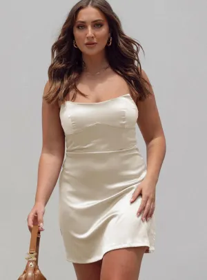 Lightweight-Lining Belli Strapless Mini Dress Champagne