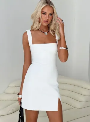 Bombshell Mini Dress White Subtle Finish Neat Finish