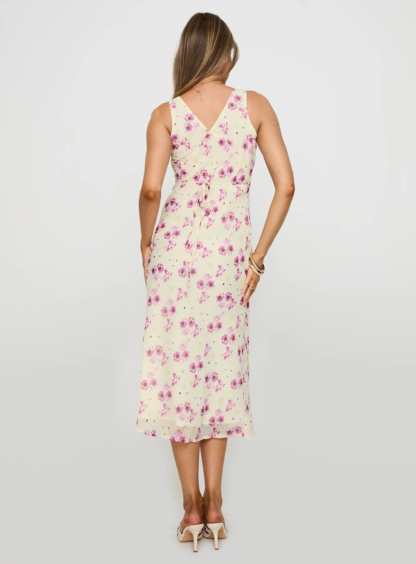 Formal Wear Timeless Beauty Nellie Midi Dress Yellow Floral