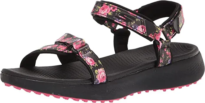 Full Control Clear Motion New Skechers GO GOLF 600 Sandals Black Floral