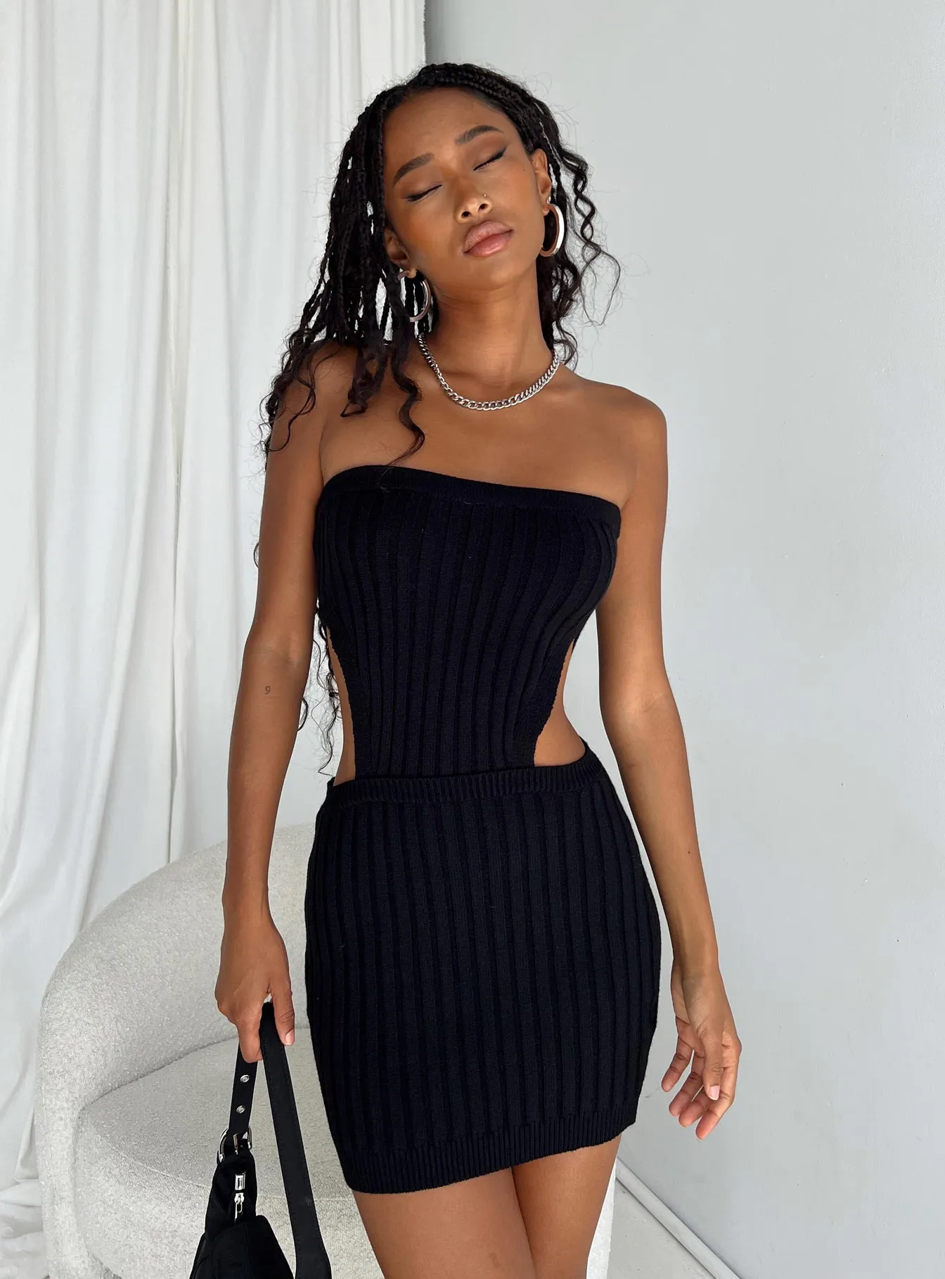 Sophisticated Line Olia Mini Dress Black