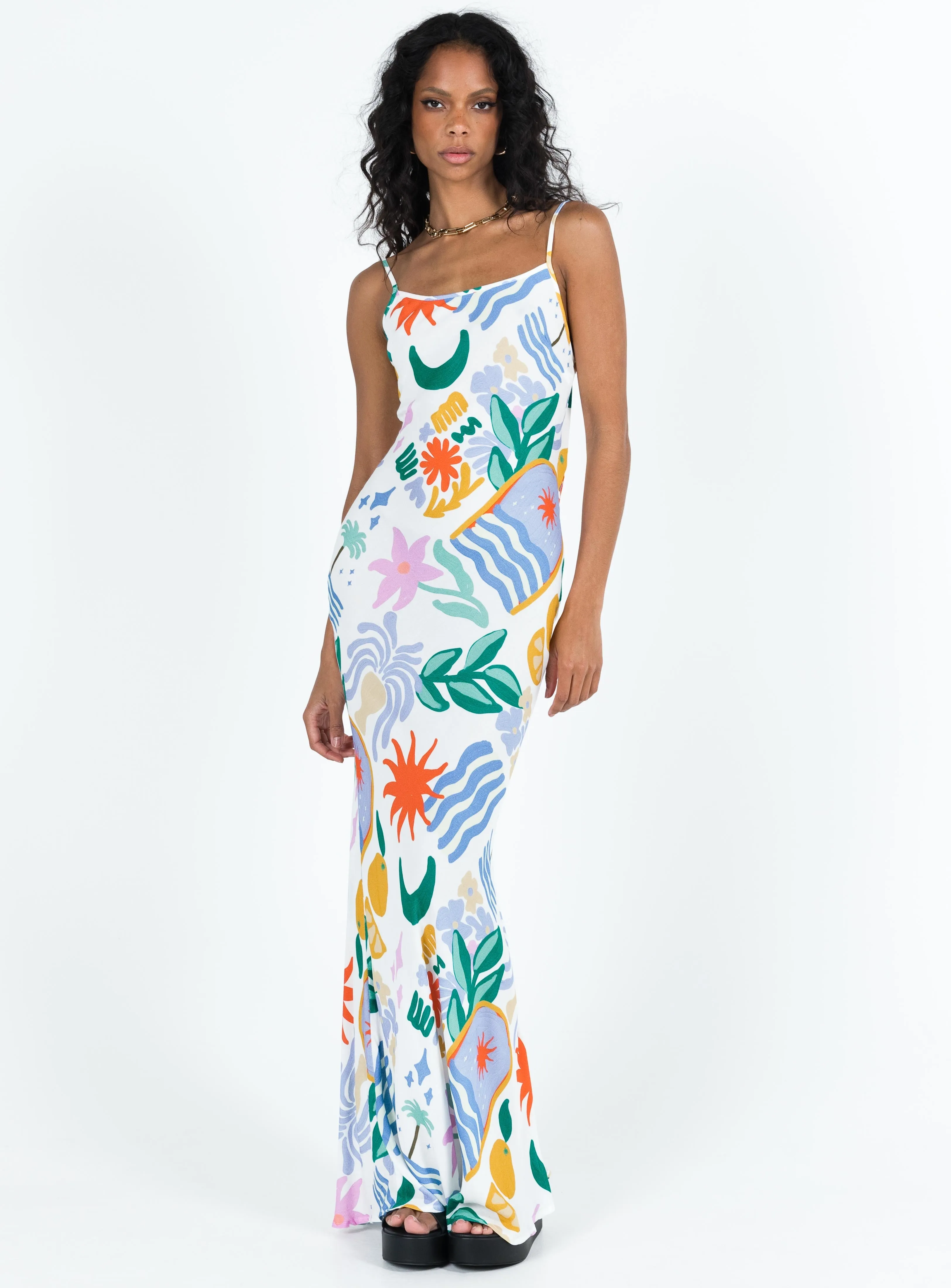 Luncheon Maxi Dress Blue Multi Red-Carpet