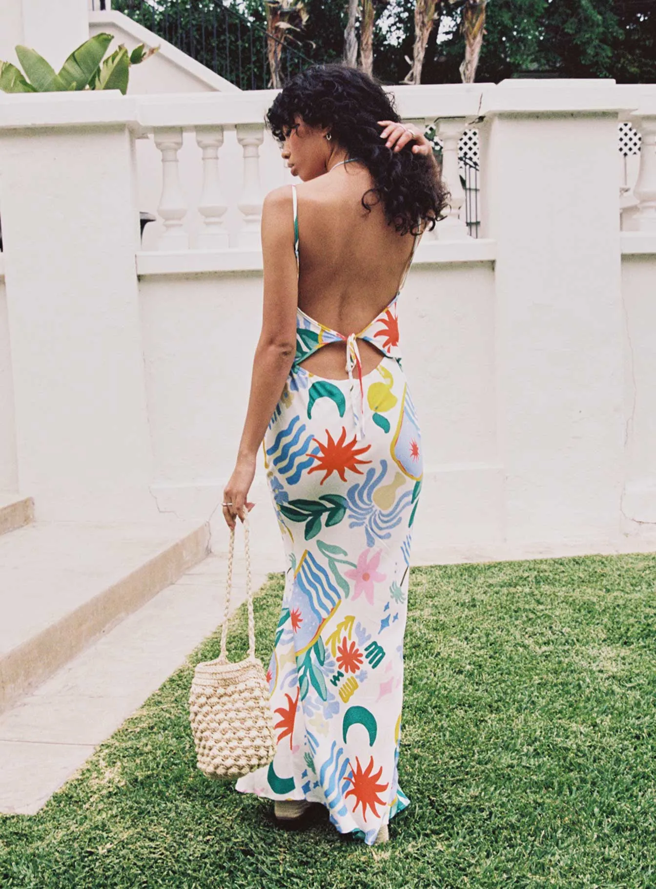 Fall Fashion Spring Garden Luncheon Maxi Dress Blue Multi