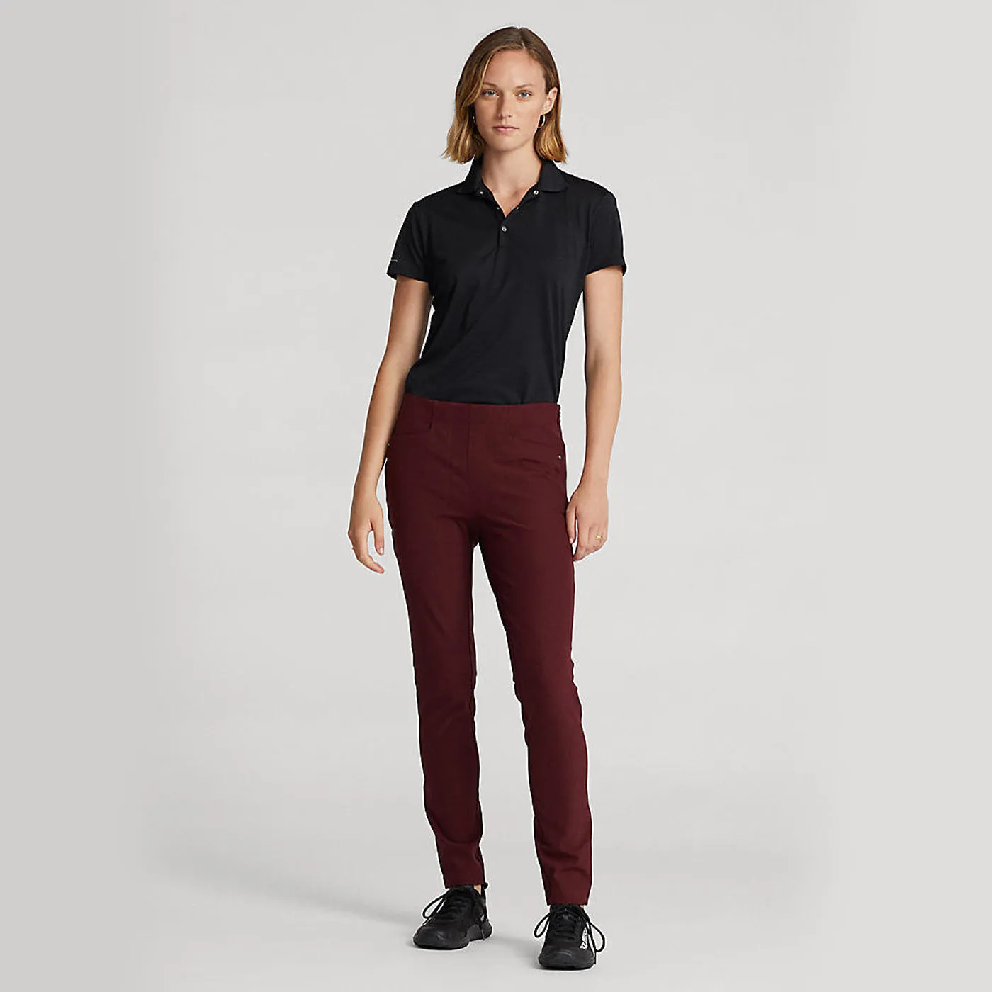DurableReinforcedMaterial Casual Comfort Fit RLX Ralph Lauren Women's Eagle Pants - Rich Ruby