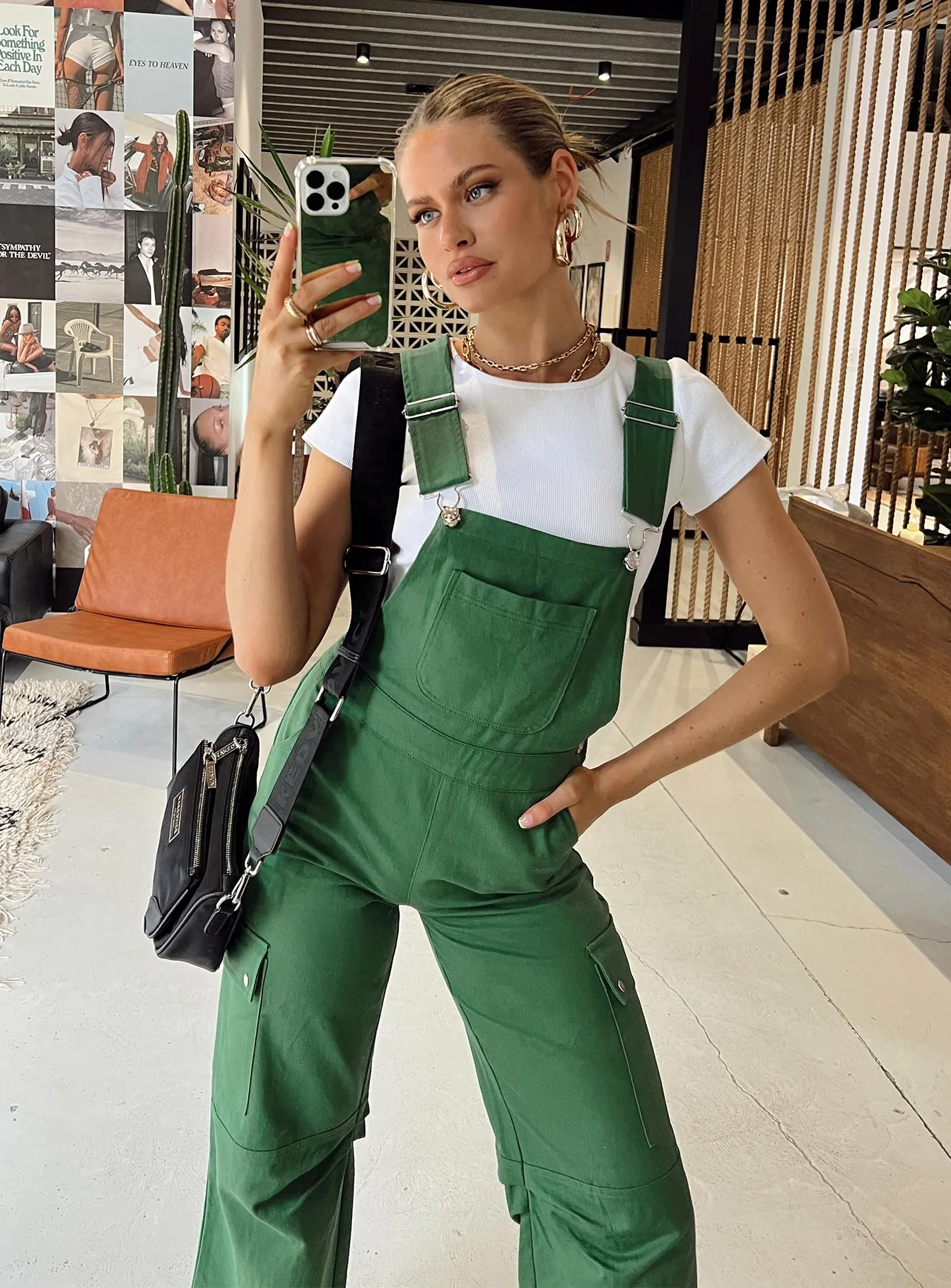 The Dreya Overalls Green Dynamic Unique Office Lightweight