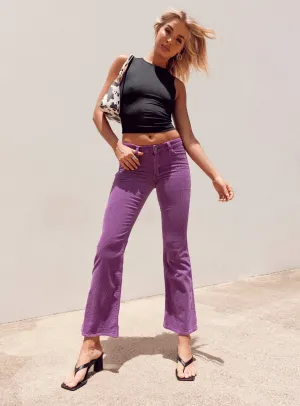 Abrand 99 Low Boot Violet Cord Jeans Purple Relaxed Blouse