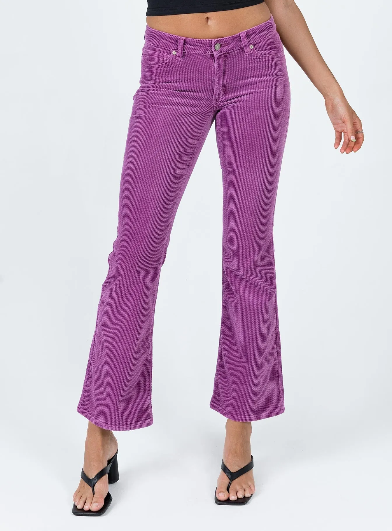 Chic Accessory Abrand 99 Low Boot Violet Cord Jeans Purple