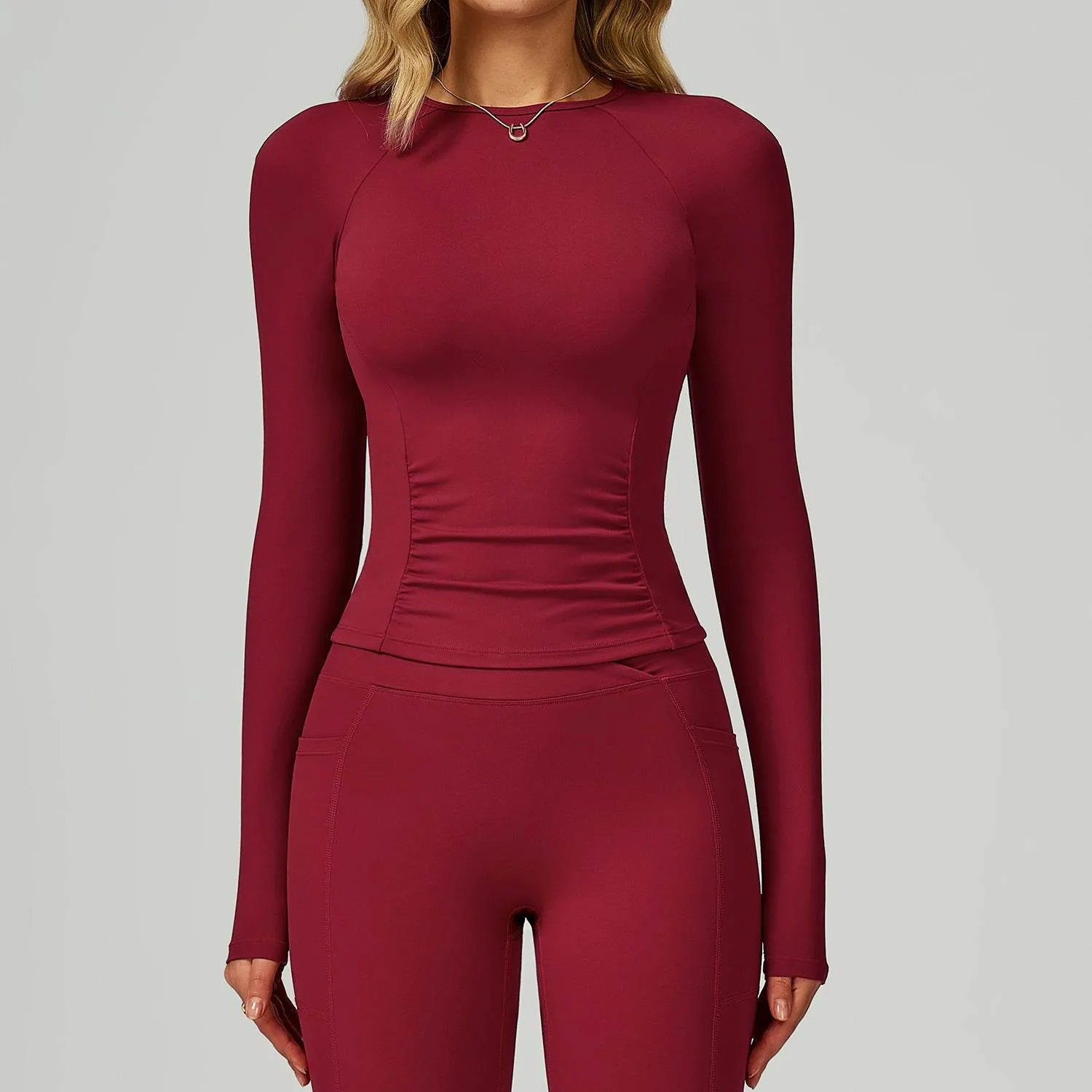 Long Sleeve Crew Neck T-Shirt Slim Fit Tops SustainableBlend