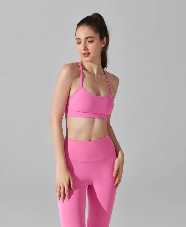Joy Ease Y Back Spaghetti Straps Sports Bra