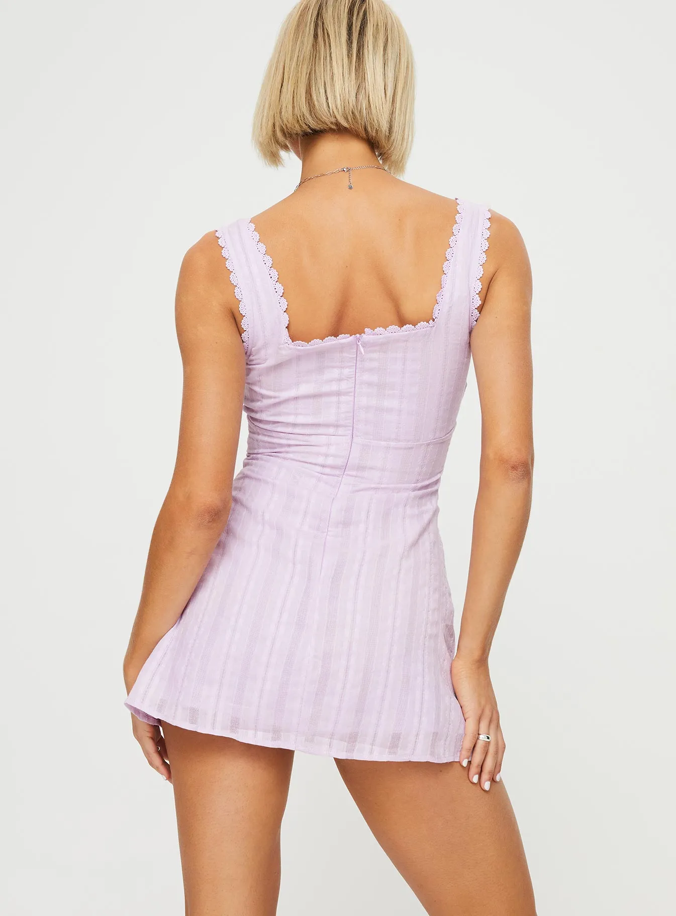 Dasha Mini Dress Lilac Silk-Blend Simple Touch