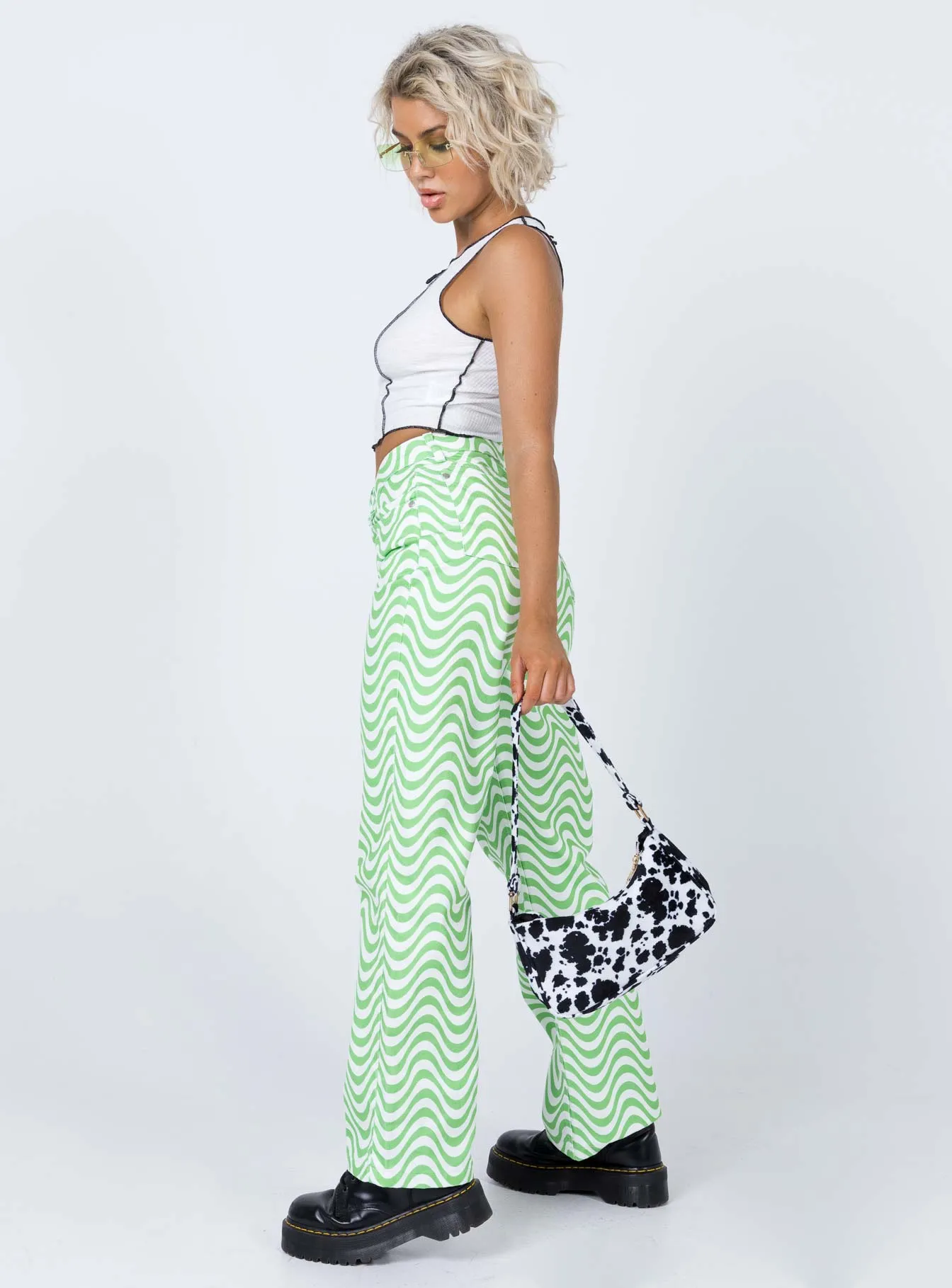 The Ragged Priest Prism Jeans Green Weatherproof Outerwear Rich Tone