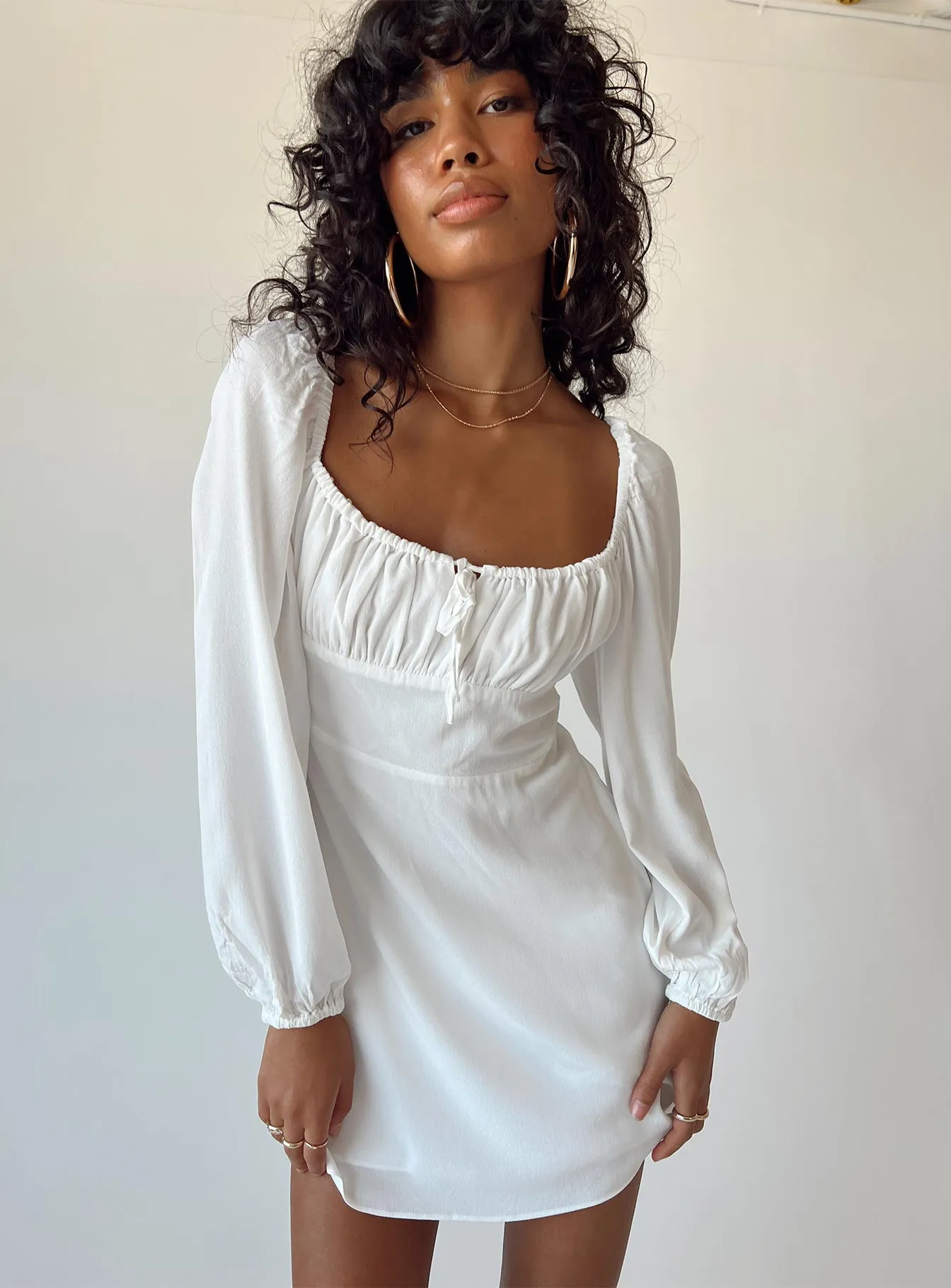 Elvira Mini Dress White Form Fit