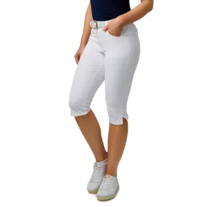Glenmuir Women's Phoebe Lightweight Stretch Performance Golf Capri Pants - White All Purpose