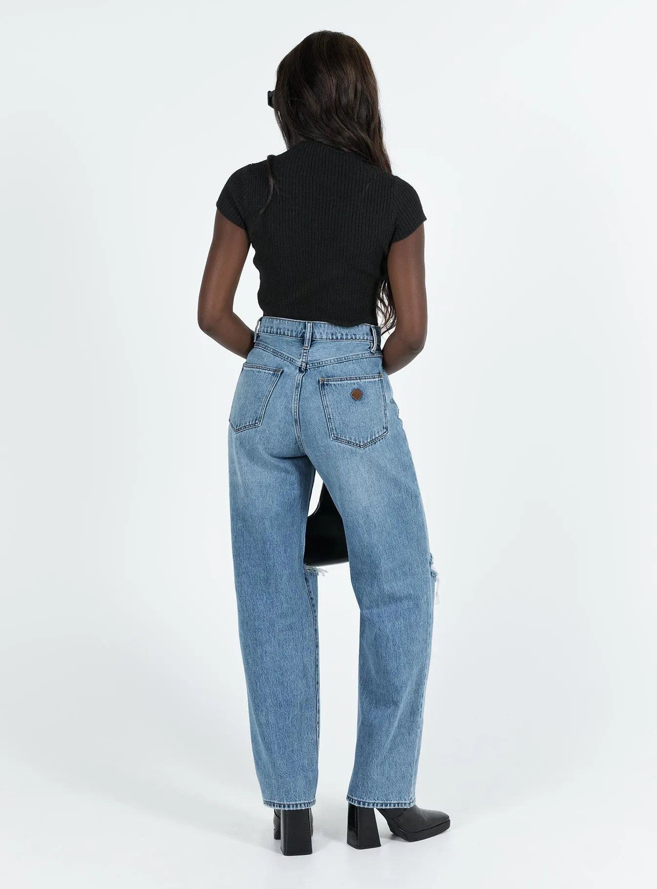 Cold Weather PrecisionTailoring Abrand Slouch Jean Harley Rip Jeans