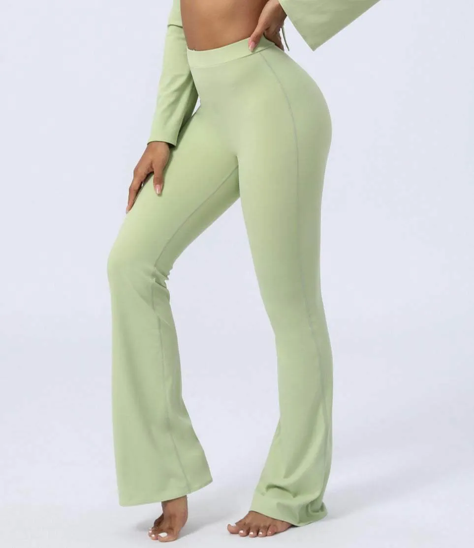 Sophisticated Style Butt Lifting Flared Leg Workout Pants