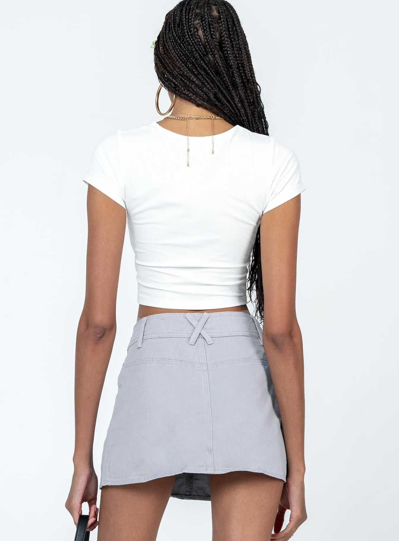 Stanton Mini Skirt Grey Textured Surface