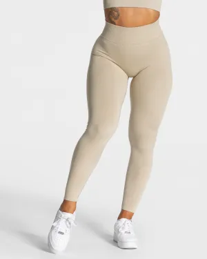 Cycling Trip High Waist Statement Scrunch Leggings "Sand"
