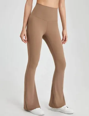 Cross Back Yoga Flare Leggings Reinforced Edges