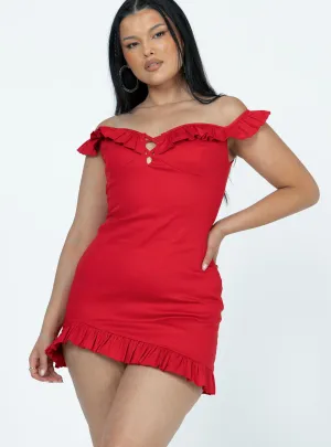 Leela Mini Dress Red Travel Staple