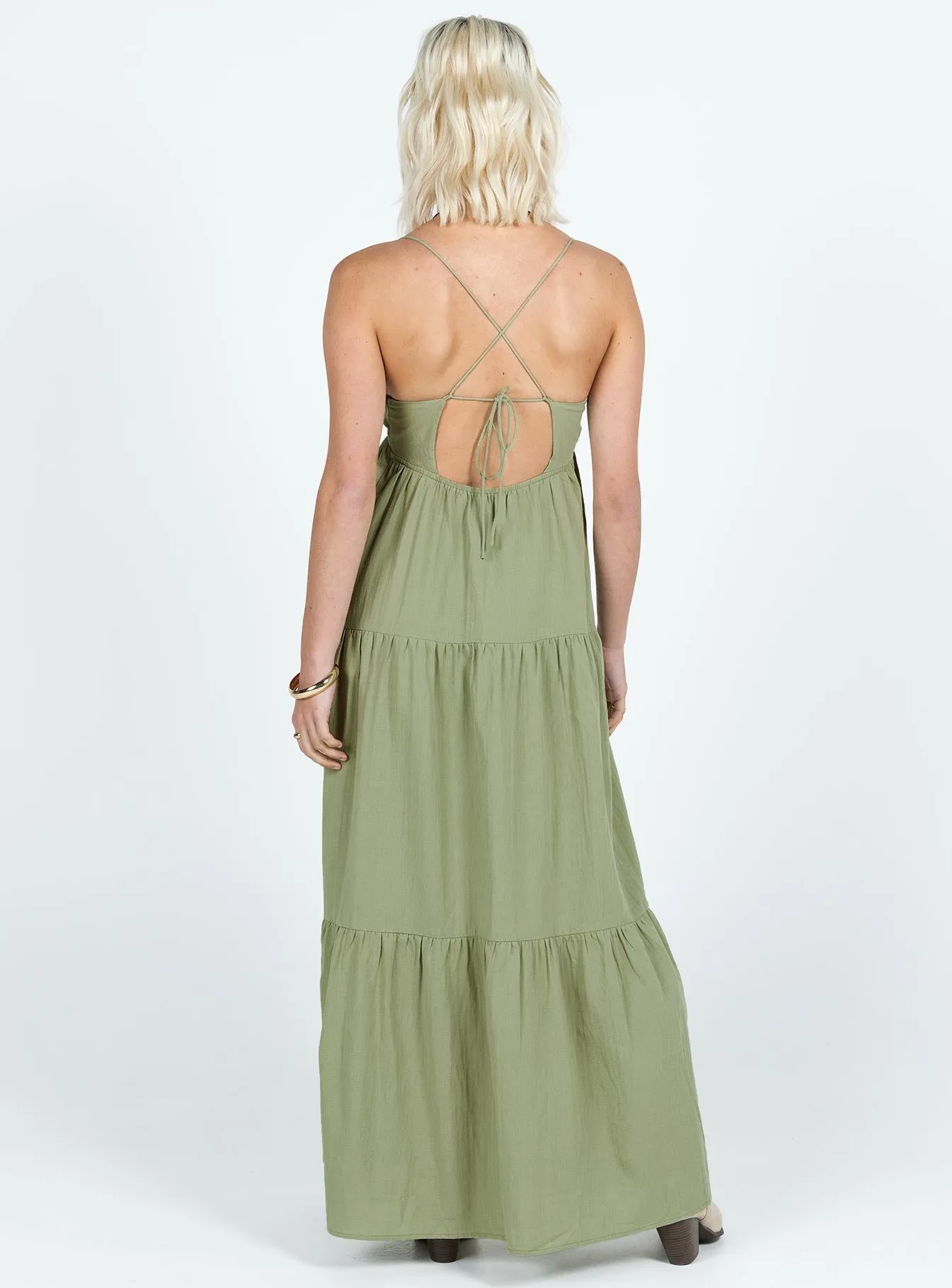 Chelsea Maxi Dress Sage Green Ankle-length Contrast-Lining