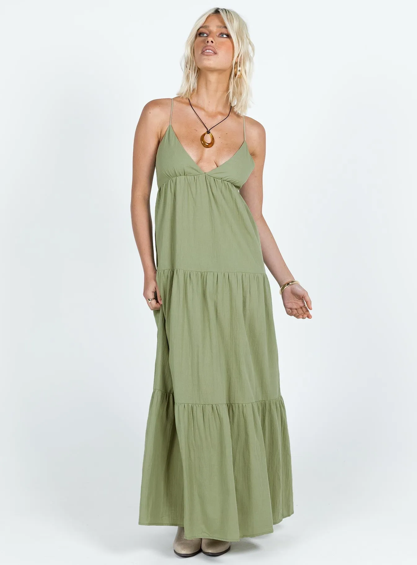 City Casual Day Ready Chelsea Maxi Dress Sage Green