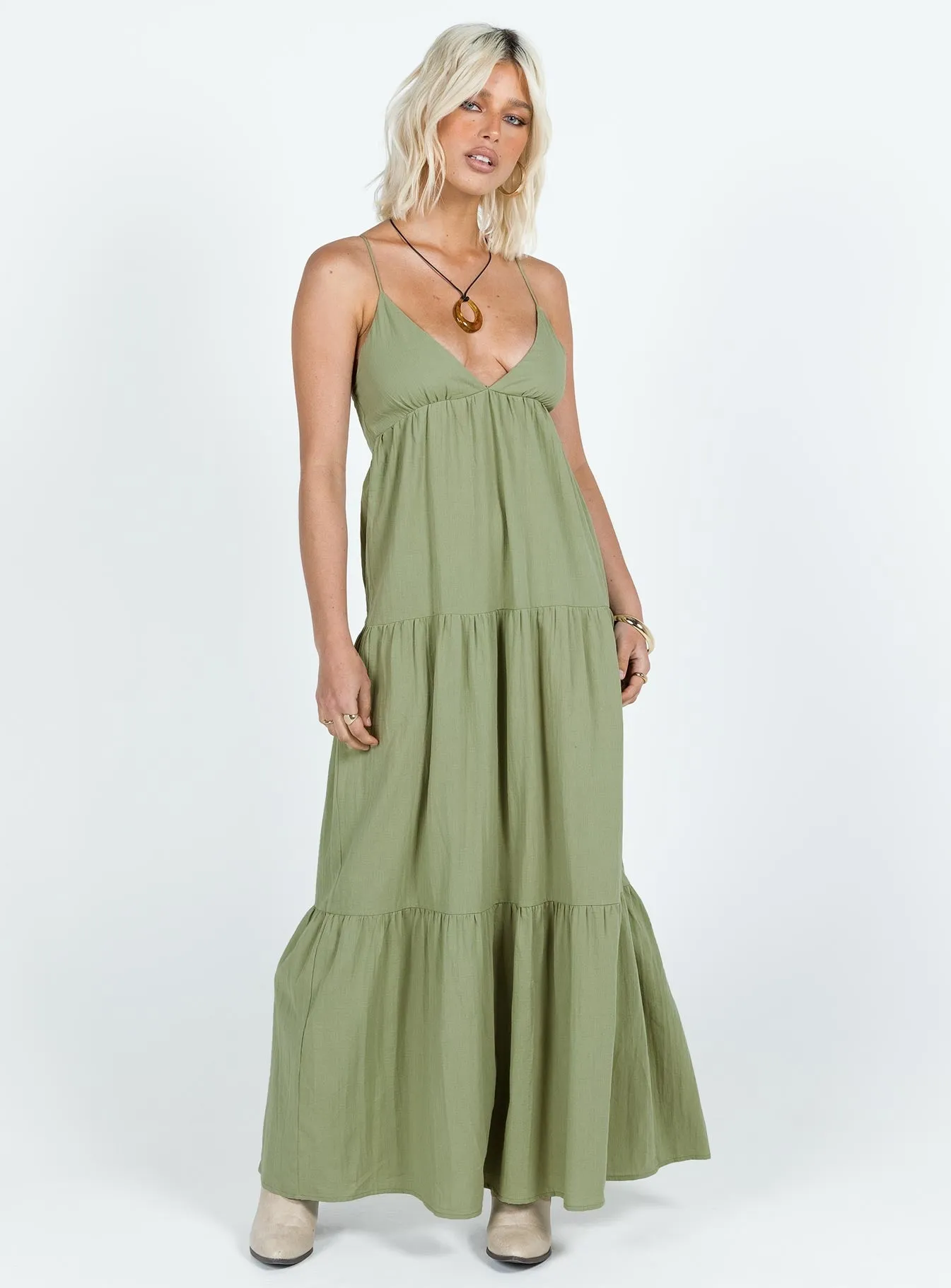 Open-back Chelsea Maxi Dress Sage Green