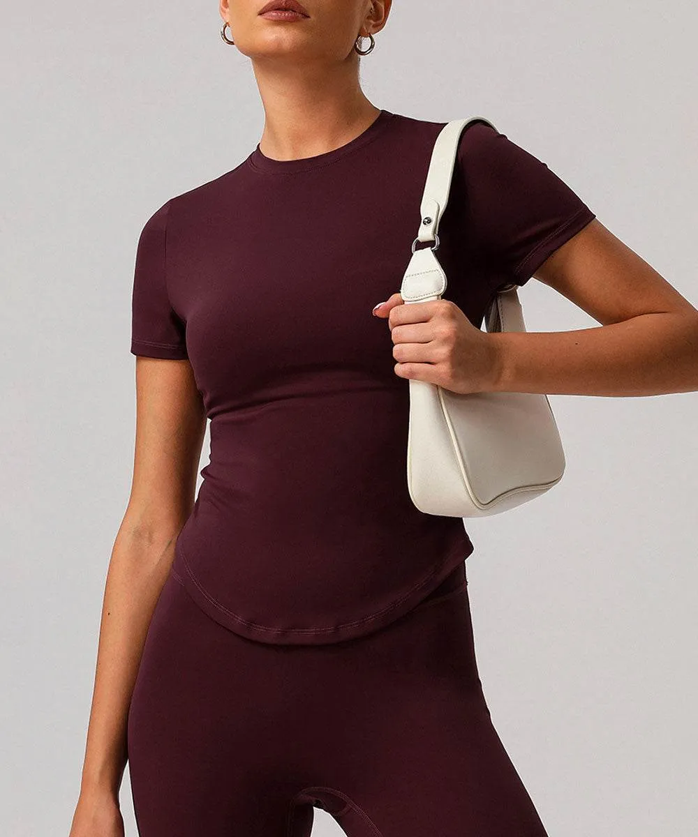 Thin Core Short Sleeve Slim Fit Tops Crew Neck T-Shirts