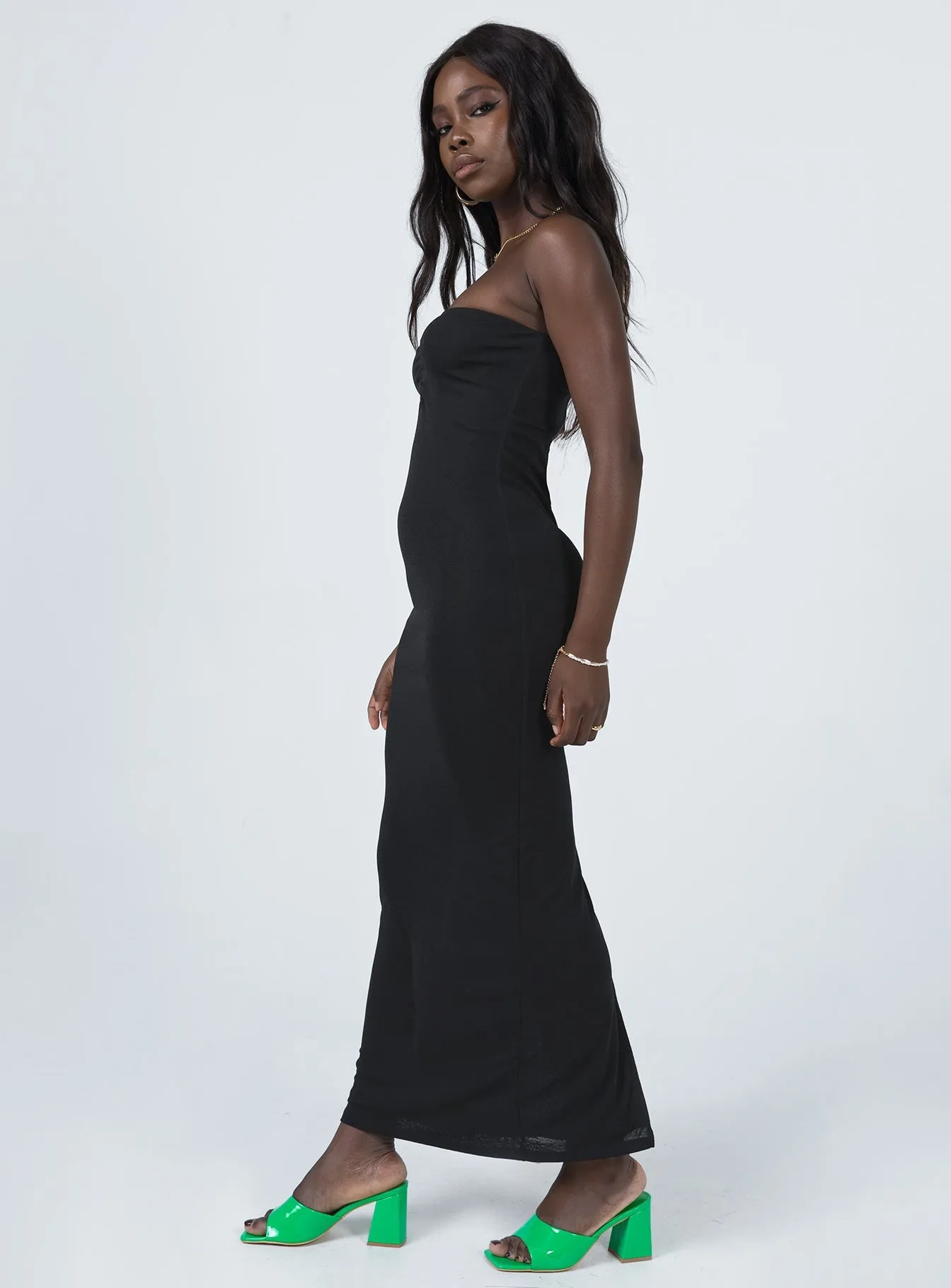 Charm Strapless Maxi Dress Black Ready Anytime