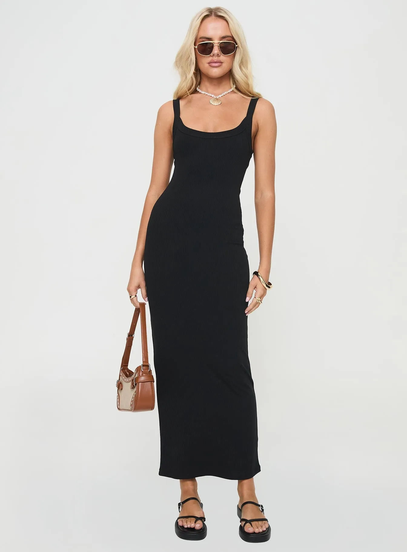 Montwood Maxi Dress Black Seamless Finish