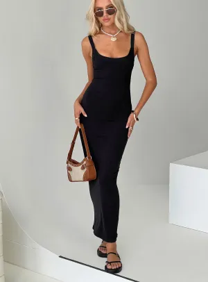 Stylish Layer Zip Ease Montwood Maxi Dress Black