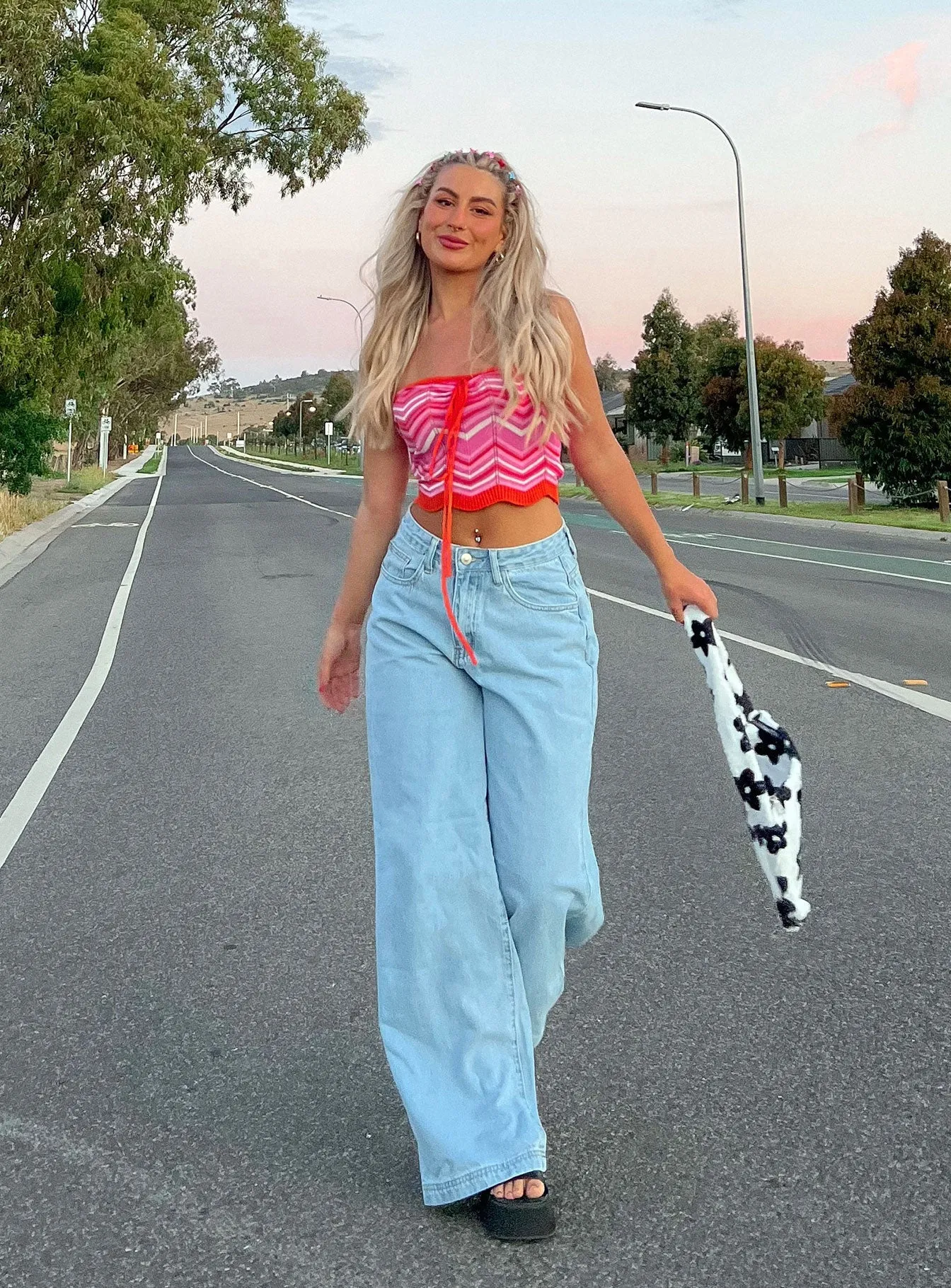 Parker Oversized Jeans Denim Heart Glow