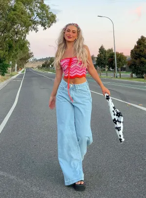 Parker Oversized Jeans Denim Heart Glow