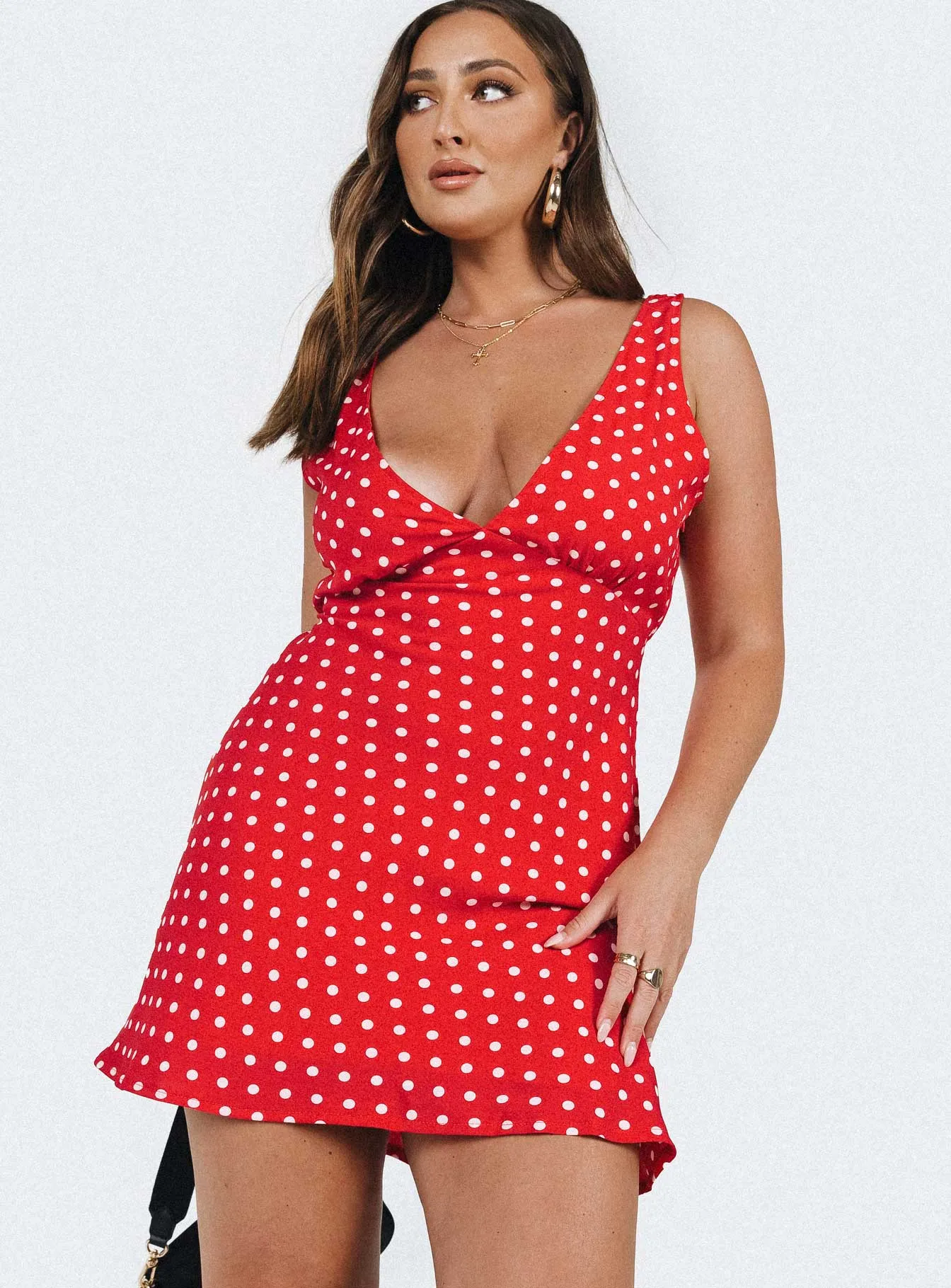 Nellie Mini Dress Red Polka Dot Polished Cut