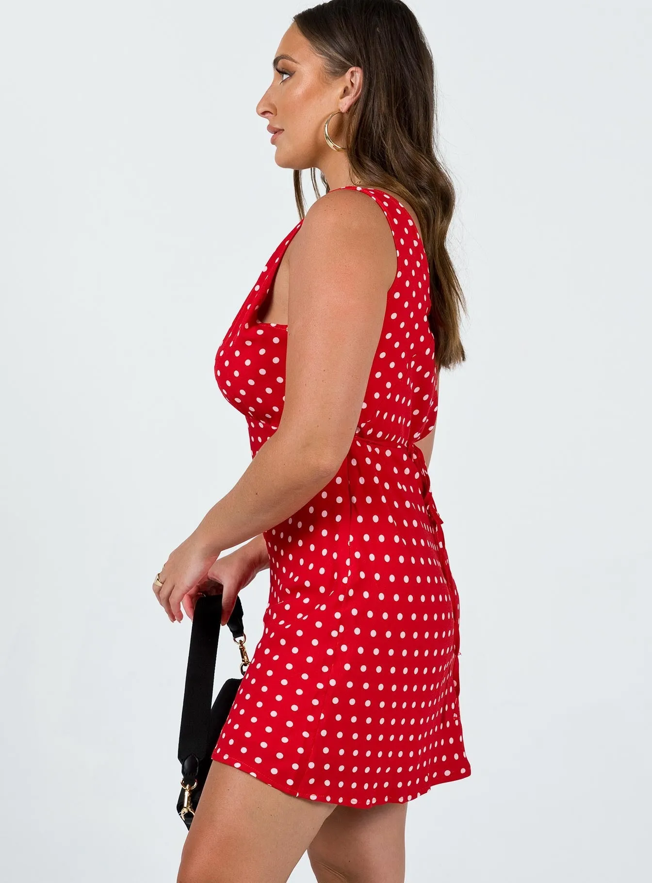 Nellie Mini Dress Red Polka Dot Weekend Edge Light and Breezy