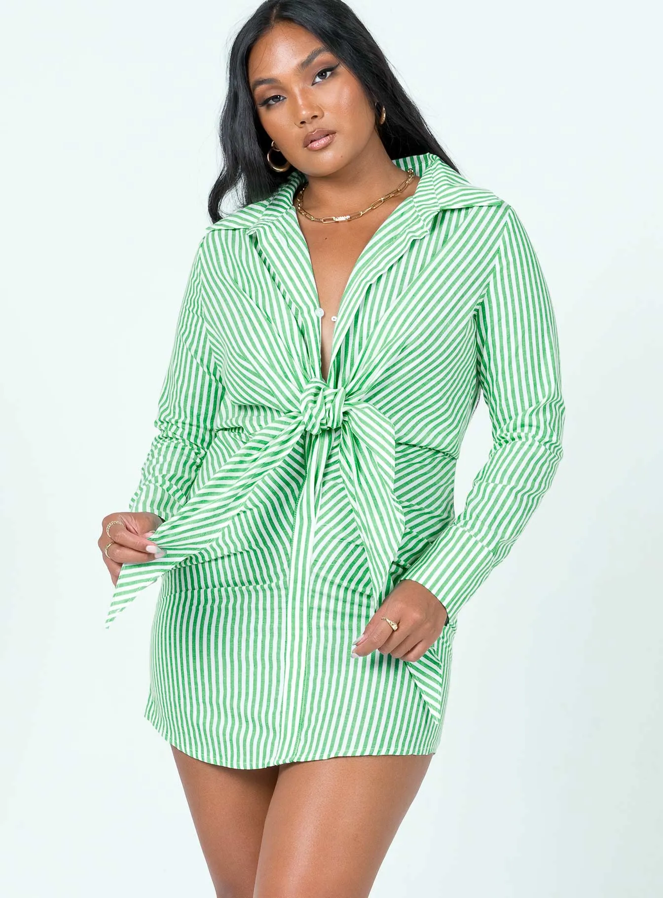 Kali Shirt Mini Dress Green Earth Colors
