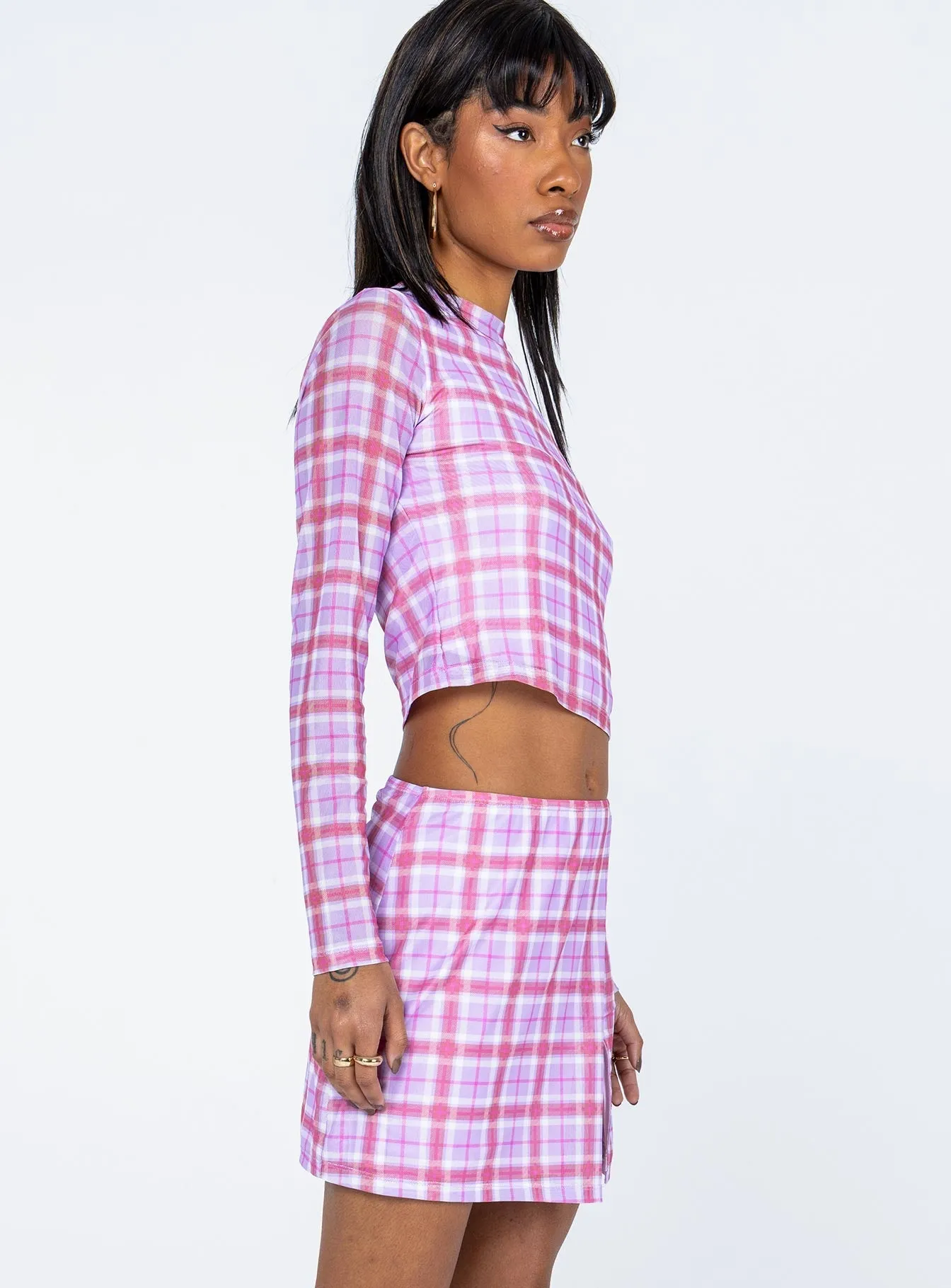 Alana Long Sleeve Set Pink / Purple Neat Look Spring Brunch