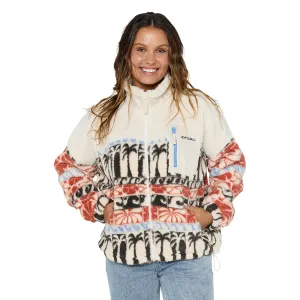 Rip Curl Womens Oceanic Crew Neck Full Zip Fleece Mid layer Quick Style