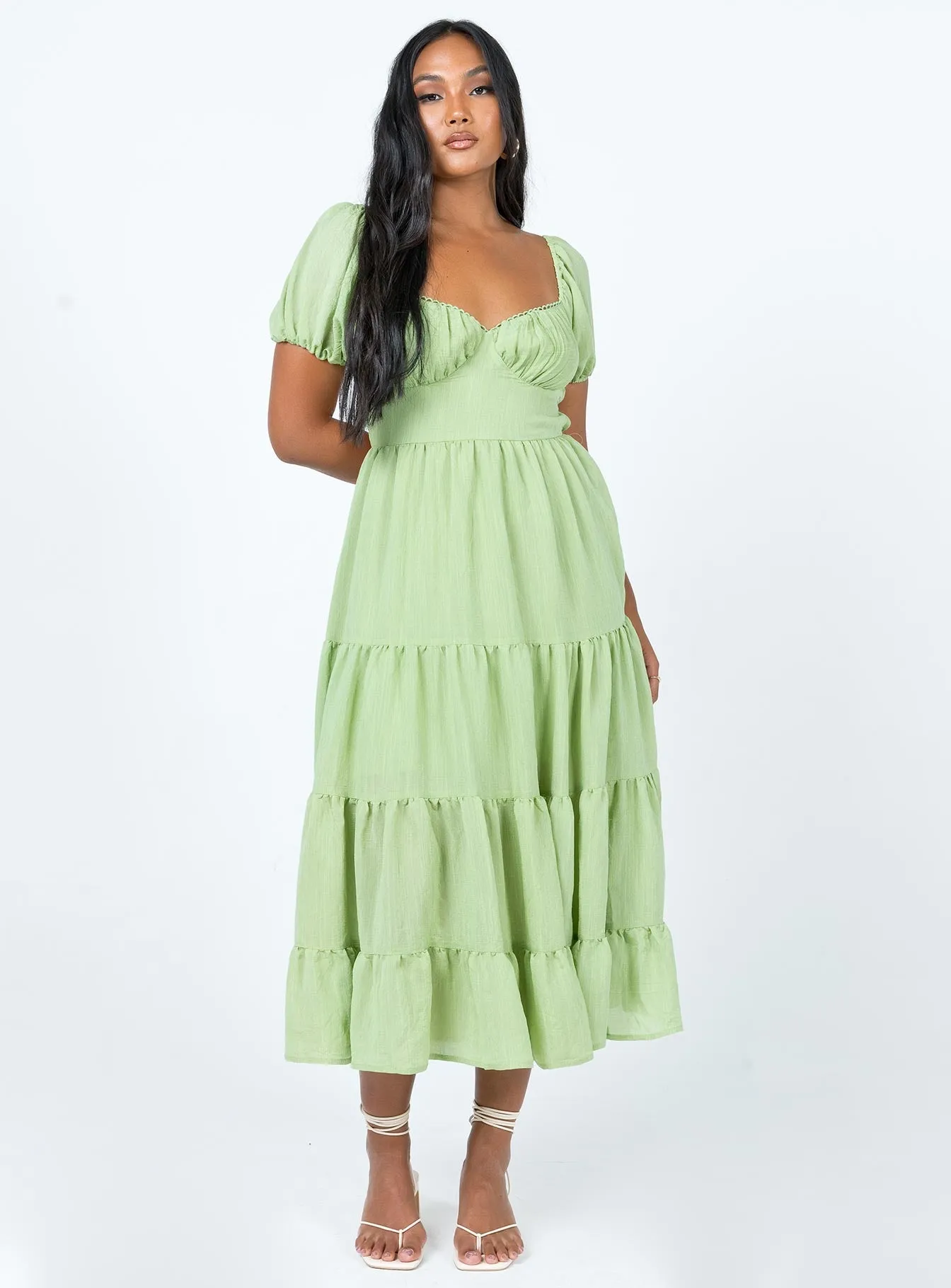 Danny Midi Dress Green Flexible Fit Comfy Yet Stylish