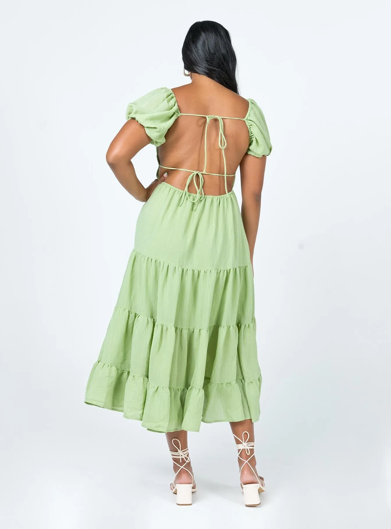 Danny Midi Dress Green Olive Fresh