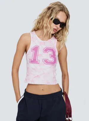 Lucky 13 Graphic Tank Purple Layering Options Pilling Resistant Finish