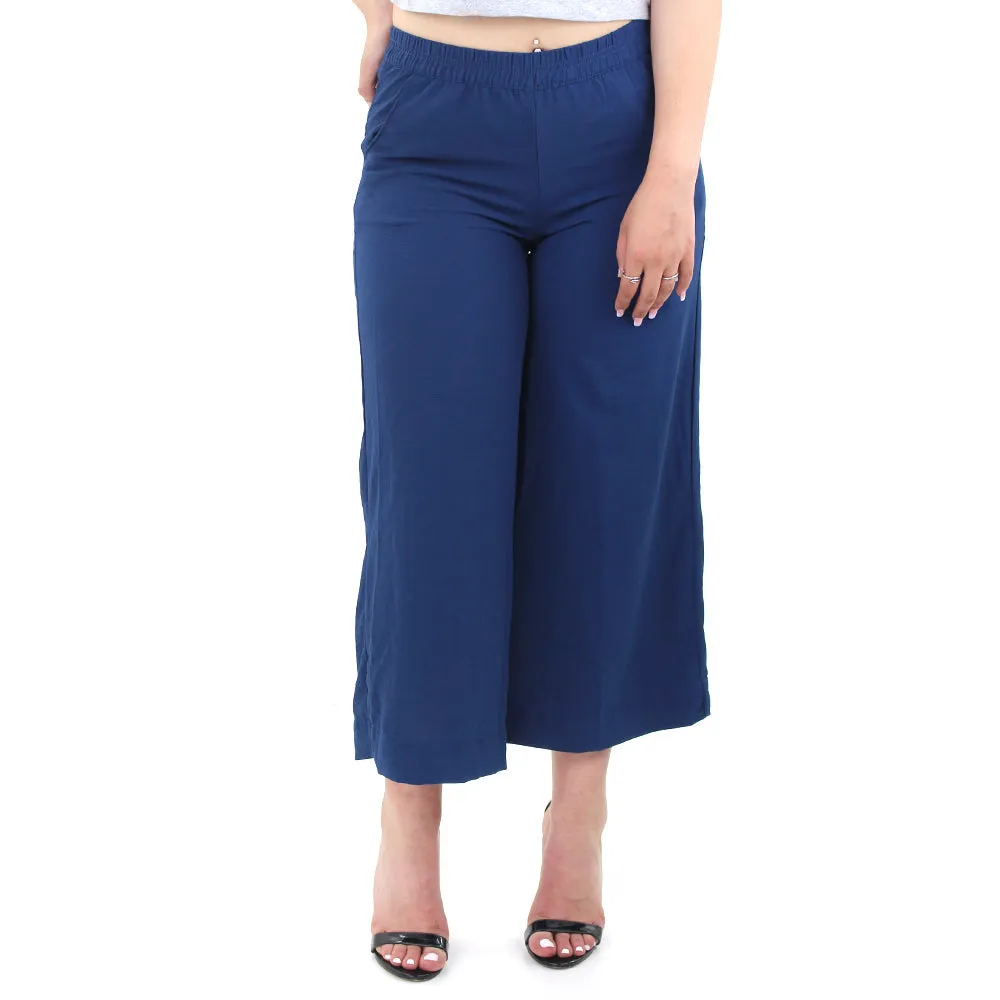 Women's Wide Leg Crop Pant,Navy Odor Resistant Treatment Trendy Waist