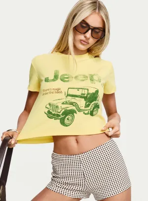 Weekend Ready Jeep Girl Graphic Top Yellow