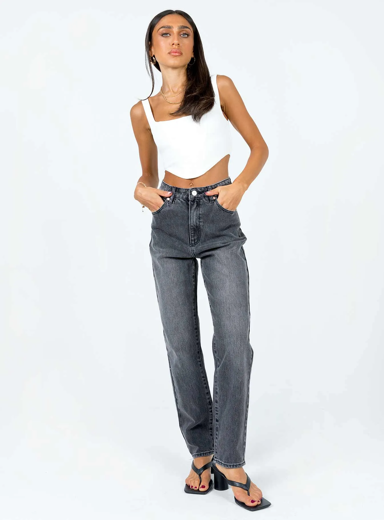 Abrand 94 High Slim Kiara Jeans Black Ice Fit